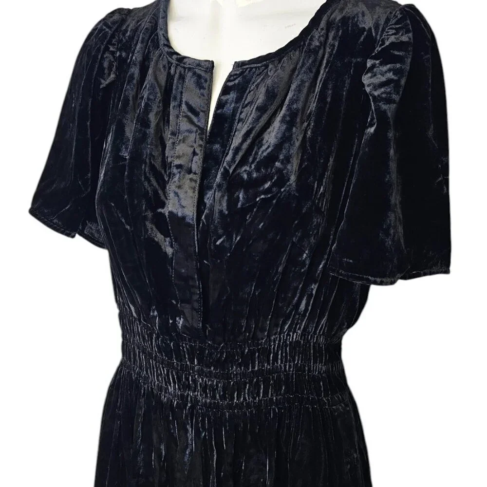 Anthropologie The Somerset Maxi Dress, Velvet Edition, Black, V-Neck, Size Small - Picture 5 of 7